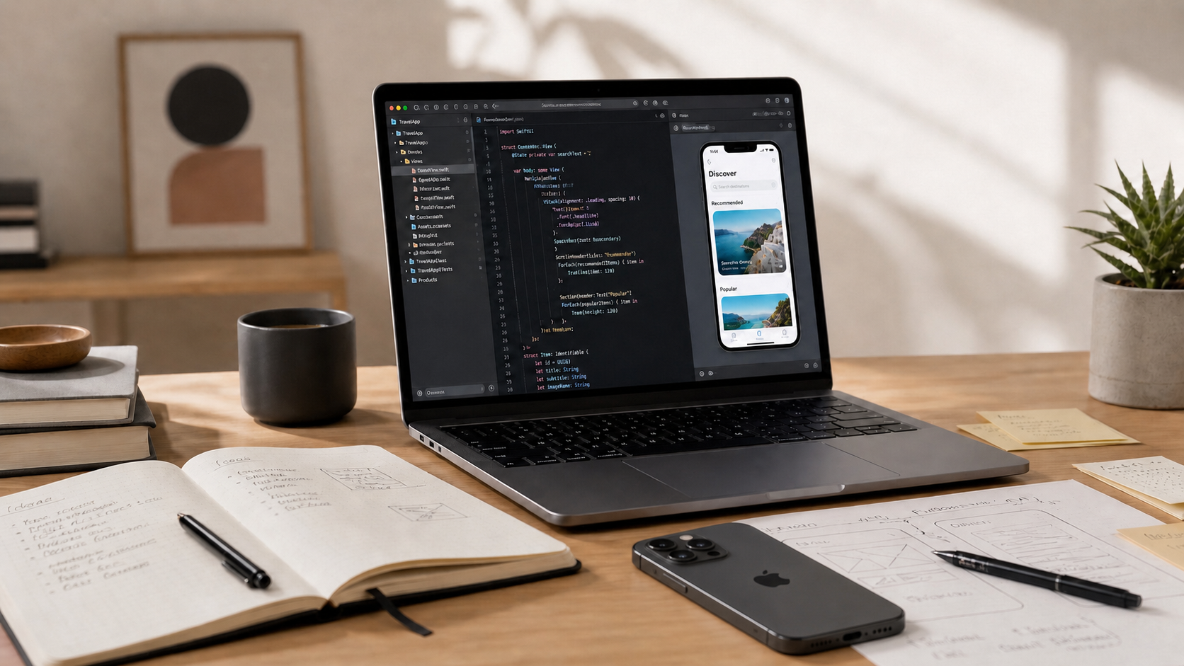 Laptop und Notizen – aktive Projekte bei Ryska Productions